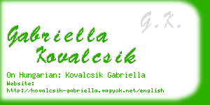 gabriella kovalcsik business card